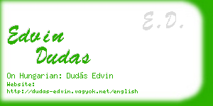 edvin dudas business card
